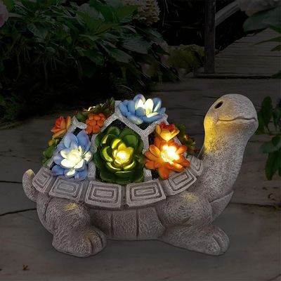 Succulent 7 LED-lampen Zonne-tuin Buitenbeelden Schildpad voor terras Balkon Unieke verwelkomingscadeautjes