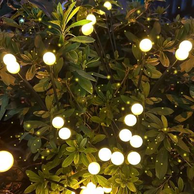 Zwarte waterdichte zonne-buiten zonne vuurvlieg LED-lampen waterdicht voor tuin patio pad decoratie ((warm wit)